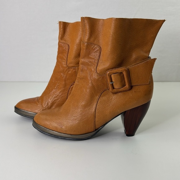farylrobin Free People Tan Leather Ankle Boots size 9 - Picture 2 of 15